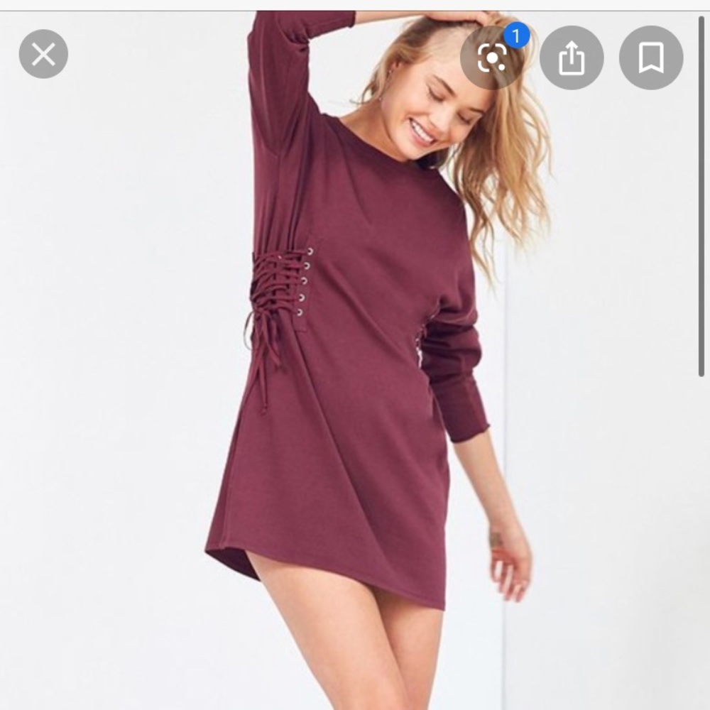 Burgundy lace sides dress never worn